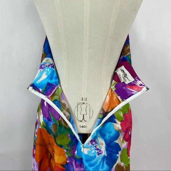 Tori Richards 70s Honolulu Floral Pastel Halter dress size 10 - Picture 6 of 16